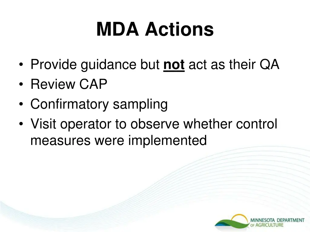 mda actions