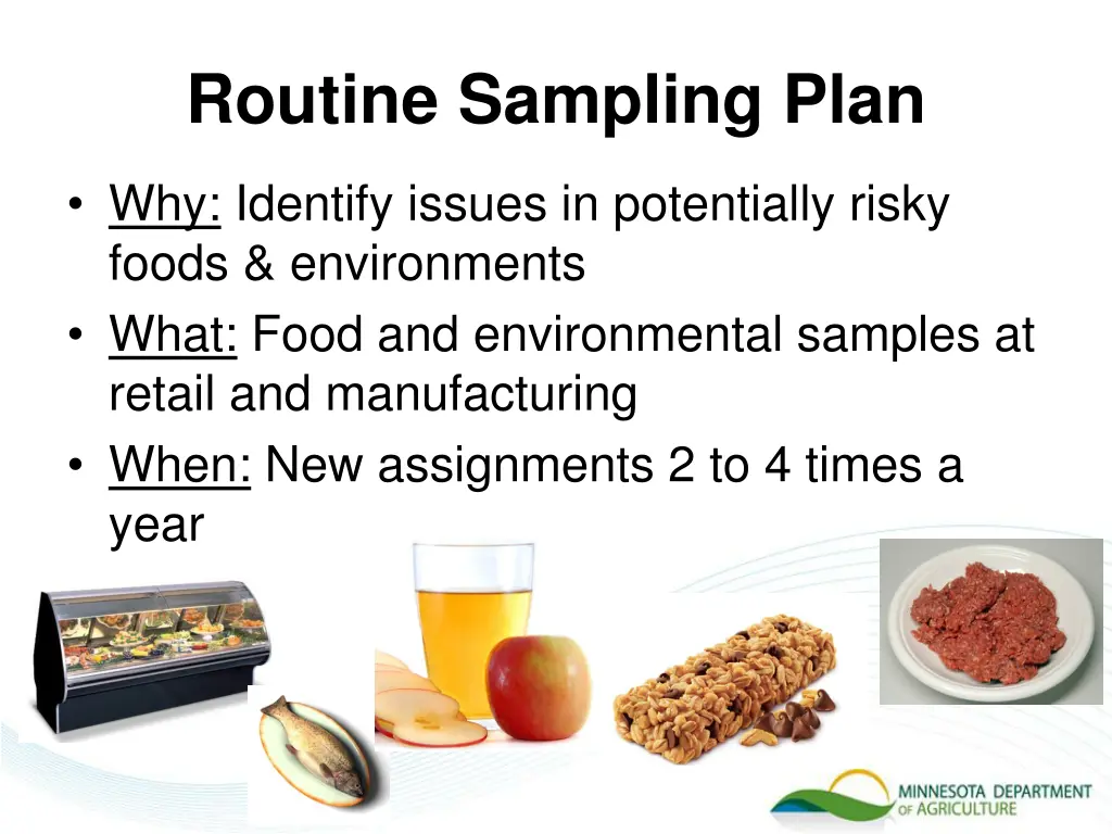 routine sampling plan