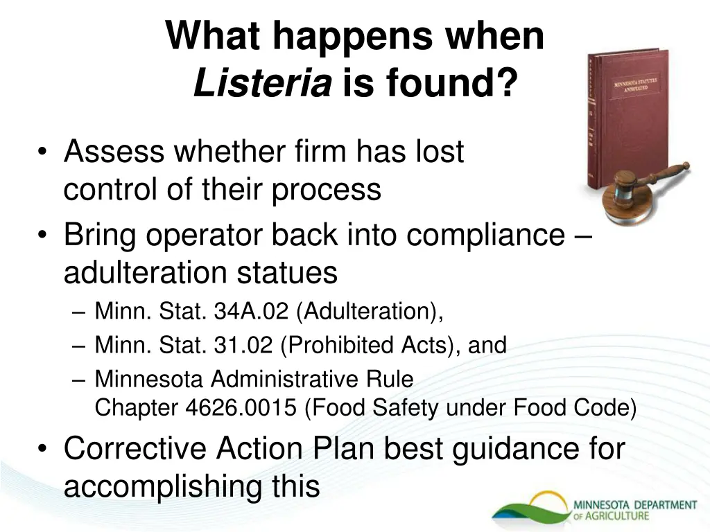 what happens when listeria is found