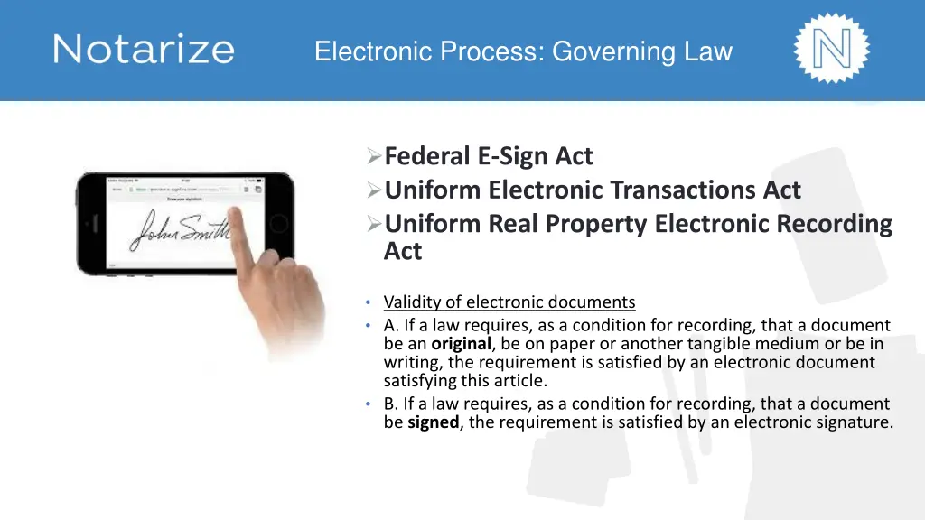 electronic process governing law