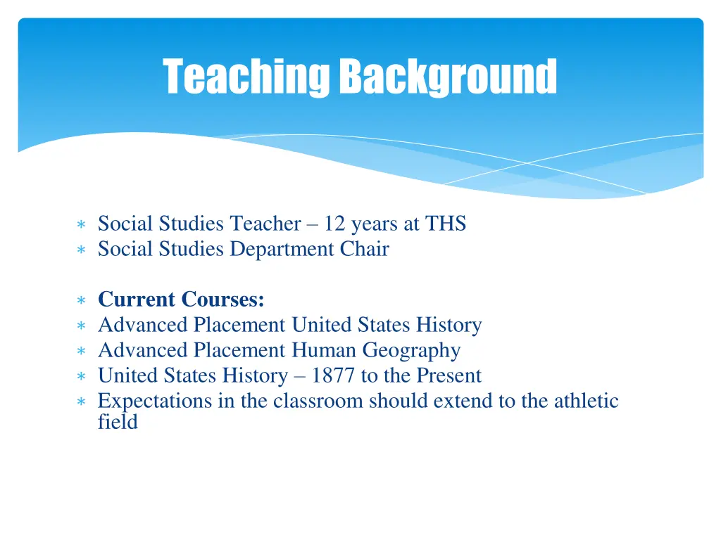 teaching background