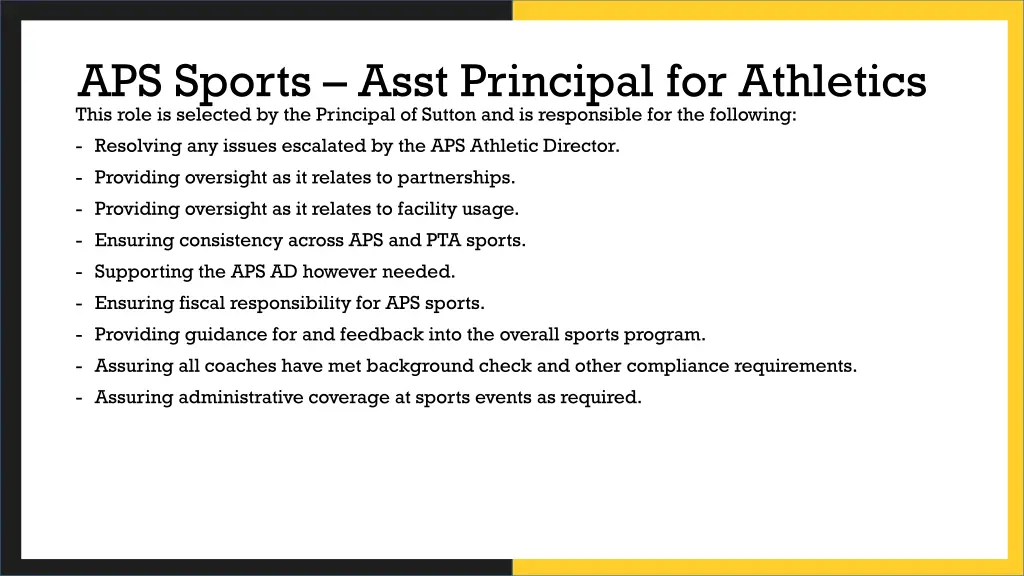 aps sports asst principal for athletics this role