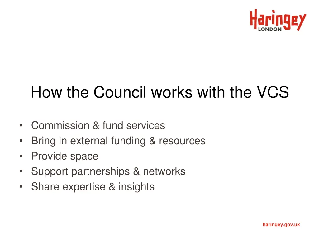 how the council works with the vcs