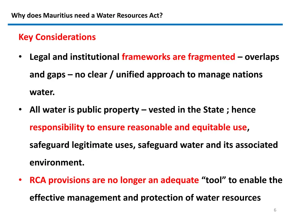 why does mauritius need a water resources act 2