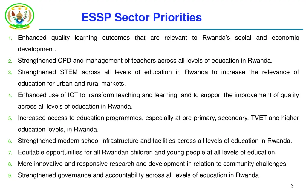 essp sector priorities