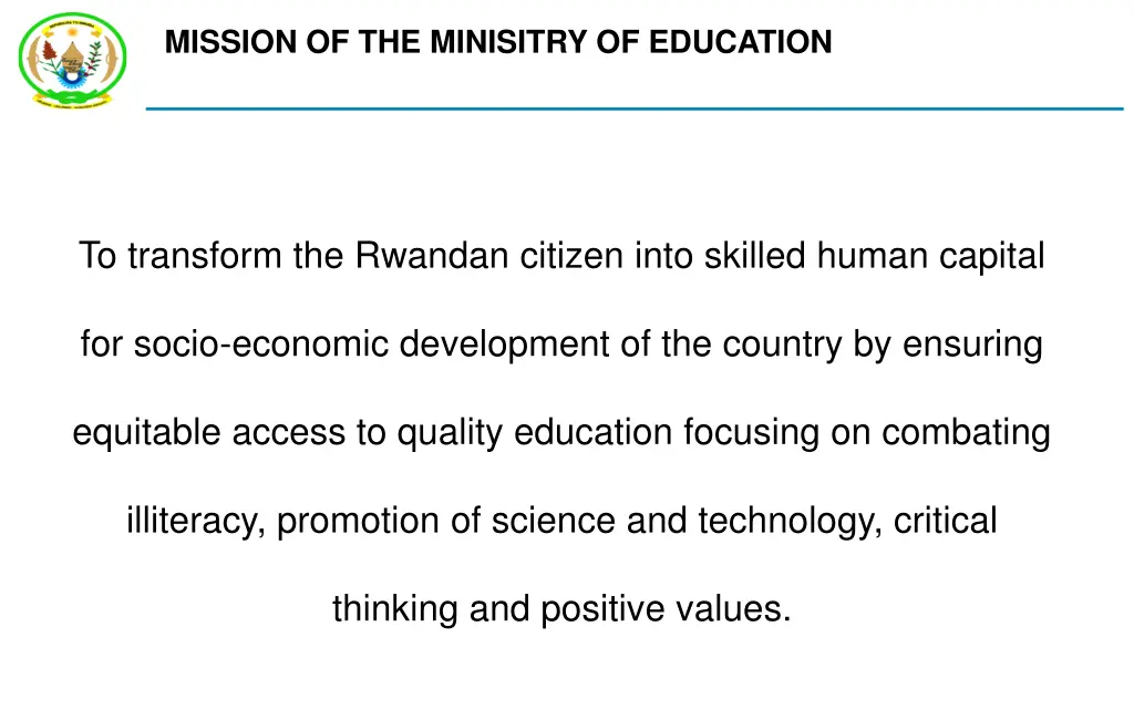 mission of the minisitry of education