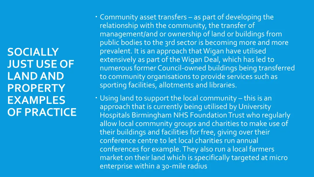 community asset transfers as part of developing