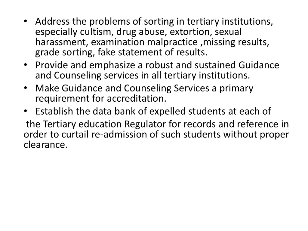 address the problems of sorting in tertiary