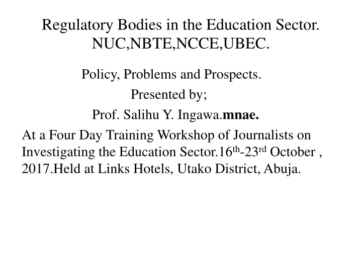 regulatory bodies in the education sector