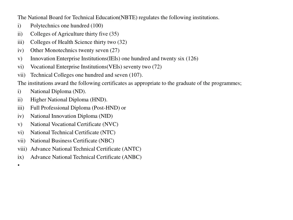 the national board for technical education nbte