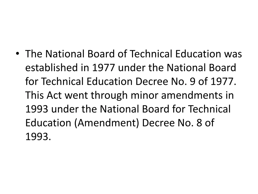 the national board of technical education