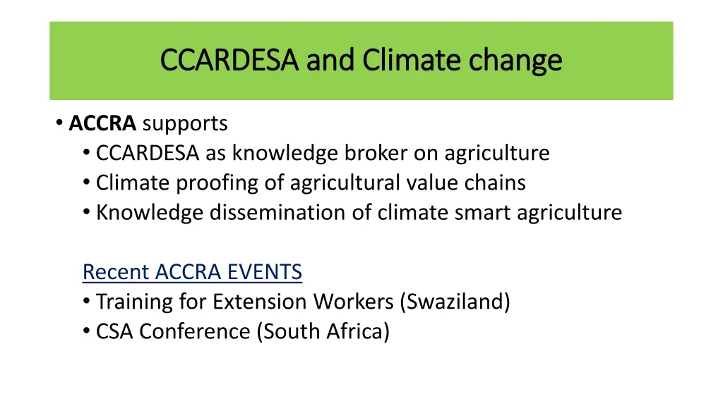 ccardesa and climate change ccardesa and climate