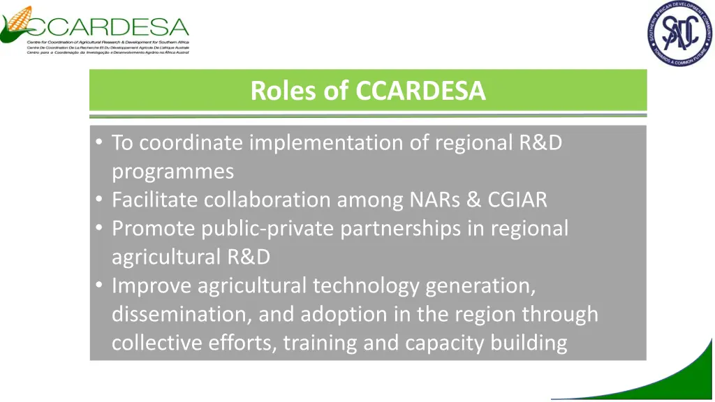 roles of ccardesa