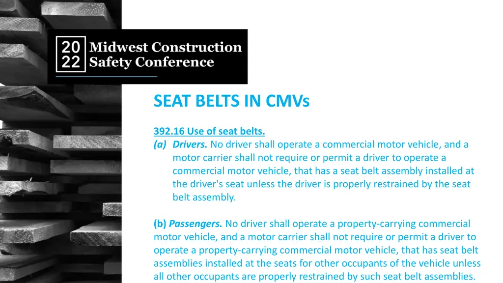 seat belts in cmvs