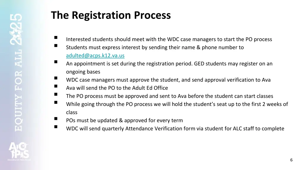 the registration process