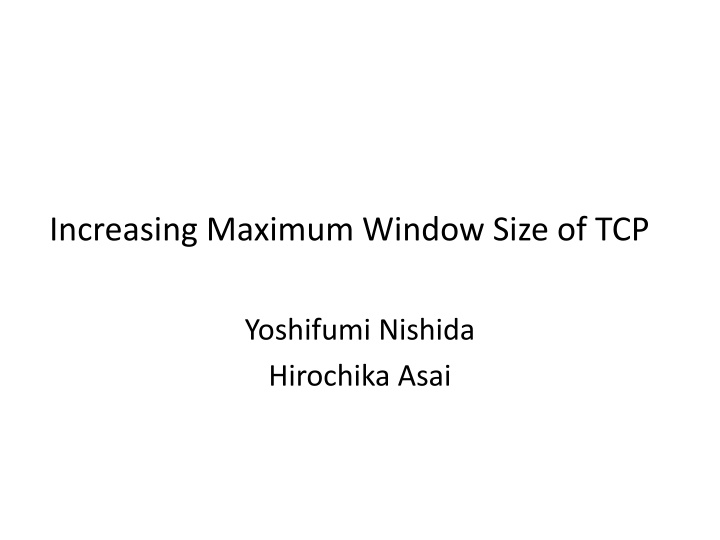 increasing maximum window size of tcp