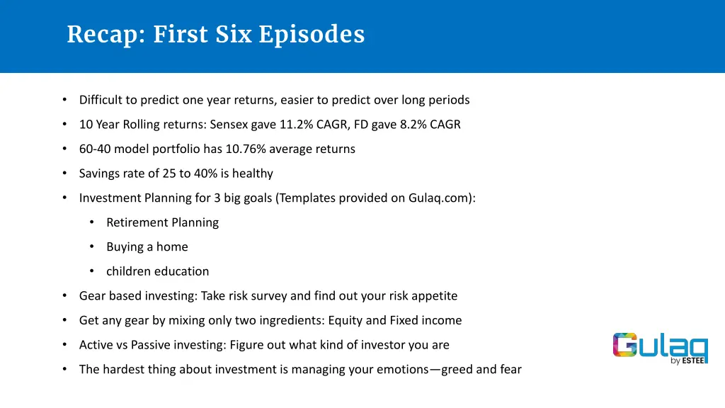 recap first six episodes