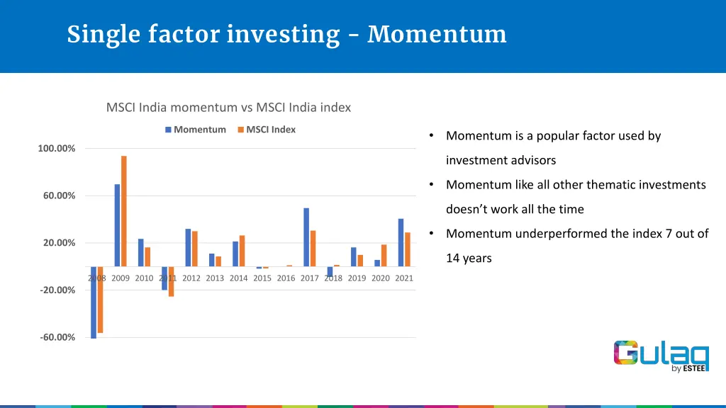 single factor investing momentum