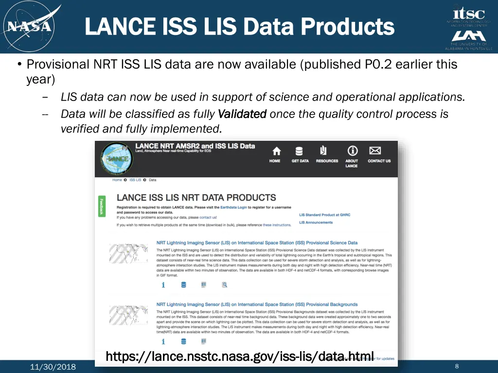 lance iss lis data products lance iss lis data