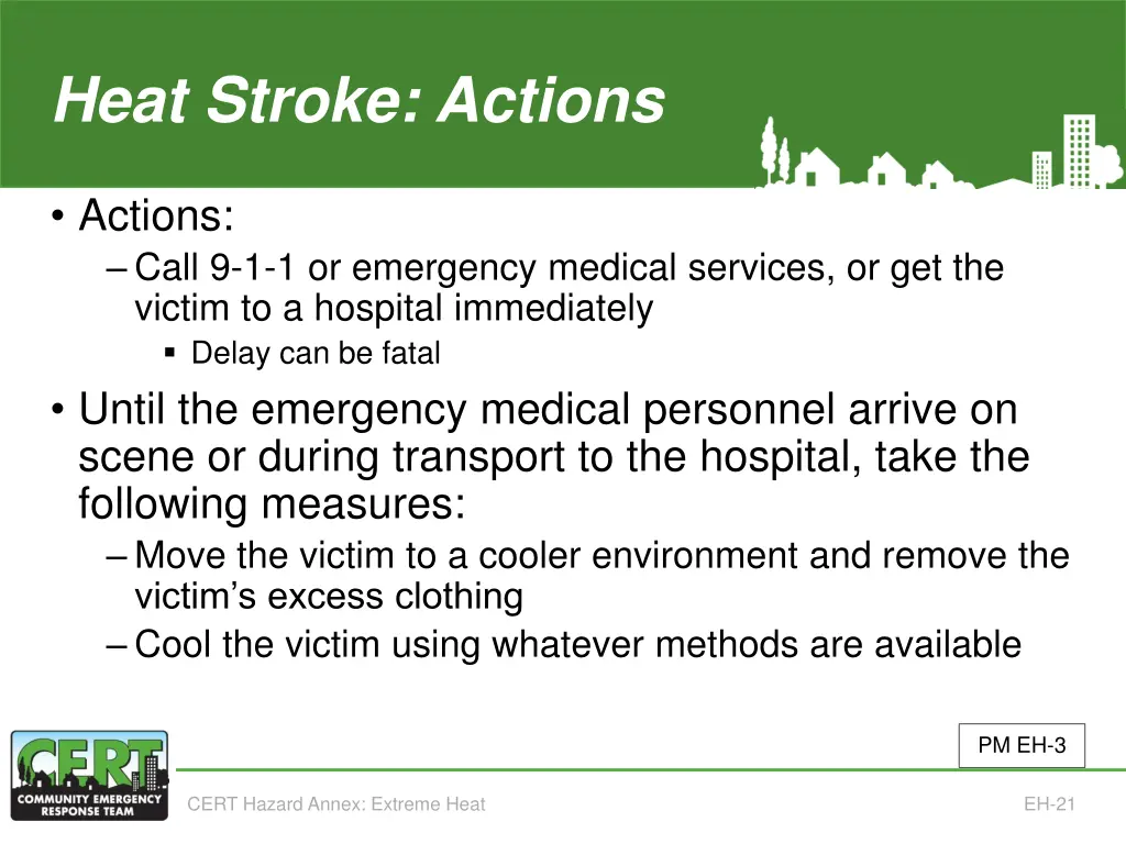 heat stroke actions 1 of 3