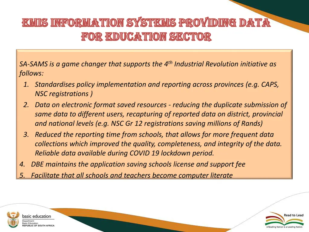 emis information systems providing data emis