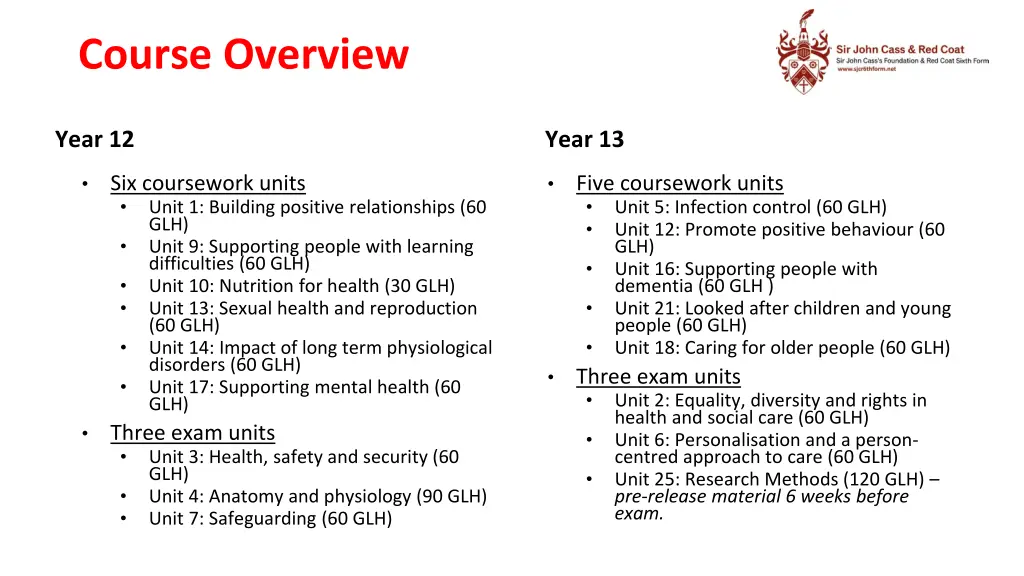 course overview