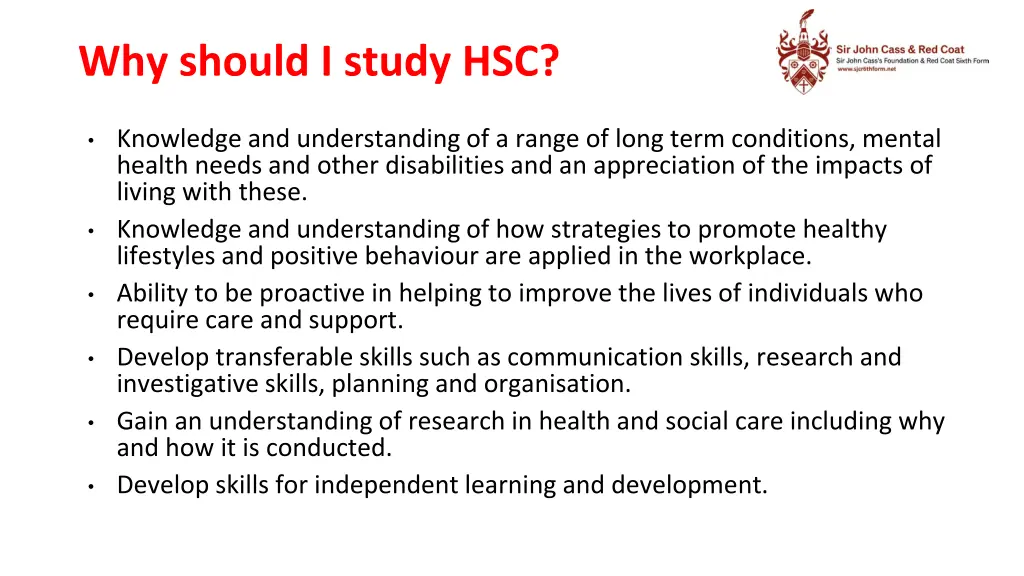 why should i study hsc 1