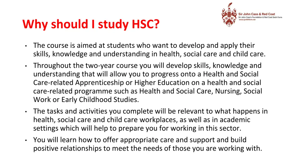 why should i study hsc