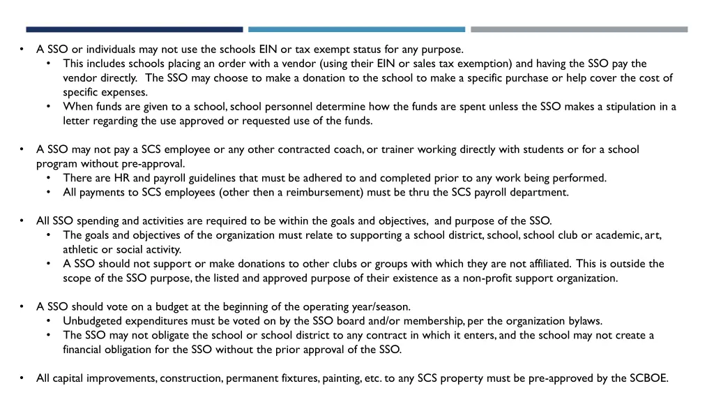 a sso or individuals may not use the schools