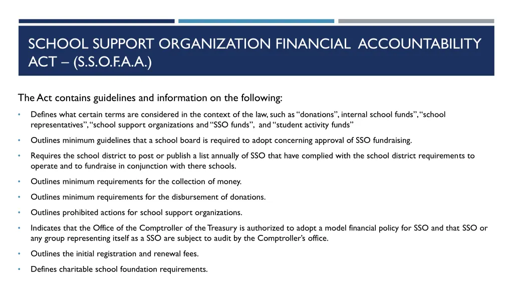 school support organization financial