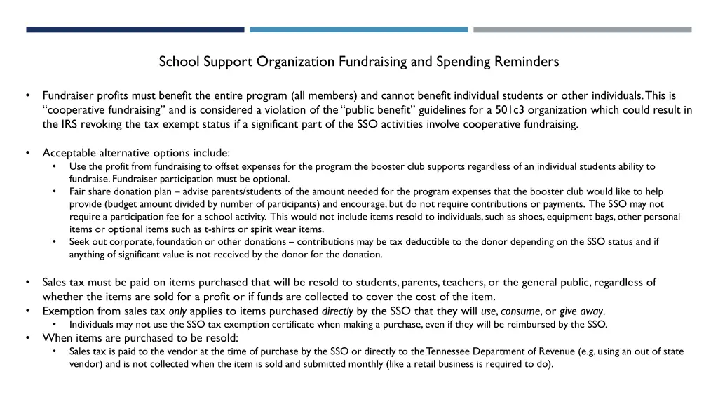 school support organization fundraising