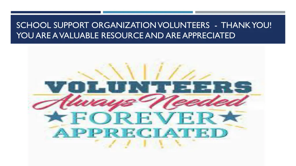 school support organization volunteers thank