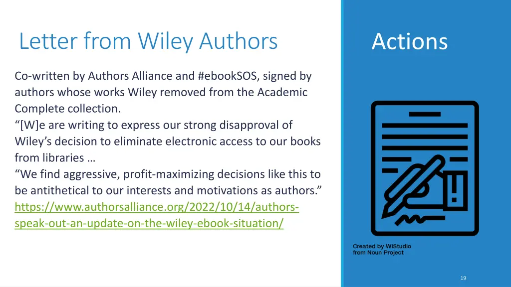 letter from wiley authors