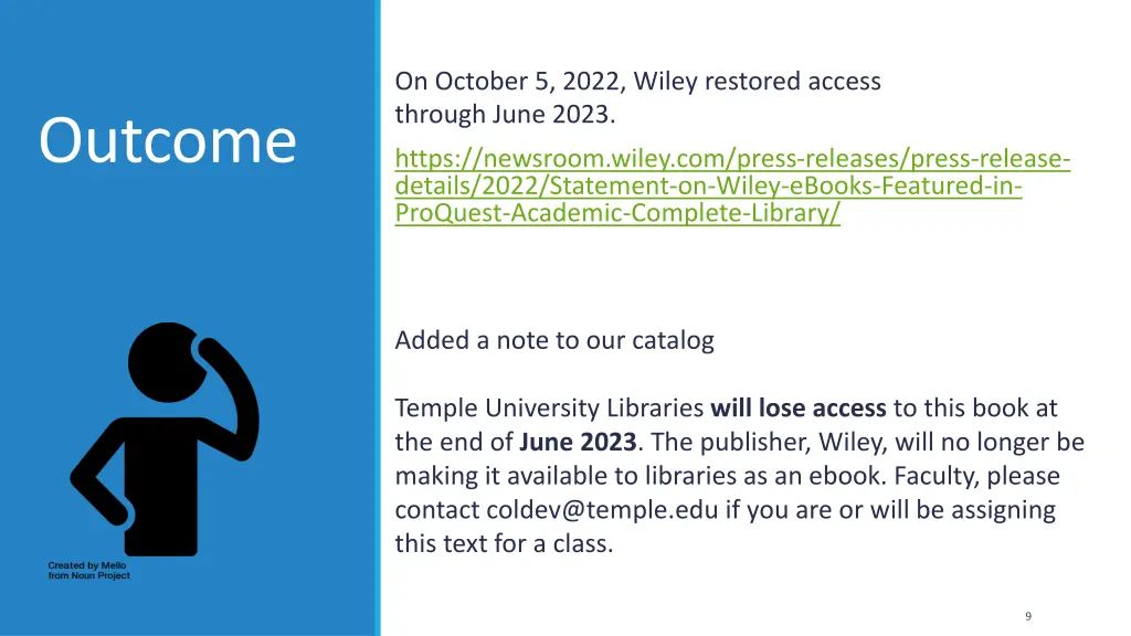 on october 5 2022 wiley restored access through