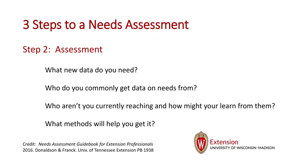 3 steps to a needs assessment 3 steps to a needs 1