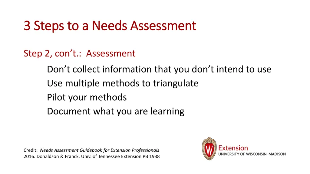 3 steps to a needs assessment 3 steps to a needs 2