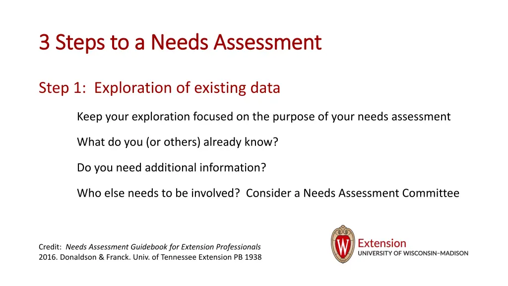 3 steps to a needs assessment 3 steps to a needs