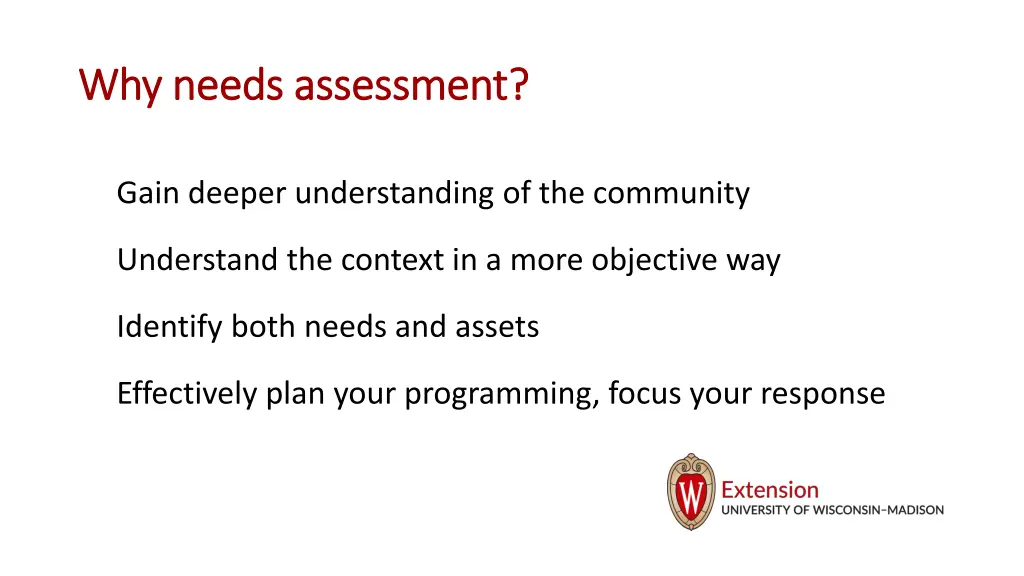 why needs assessment why needs assessment