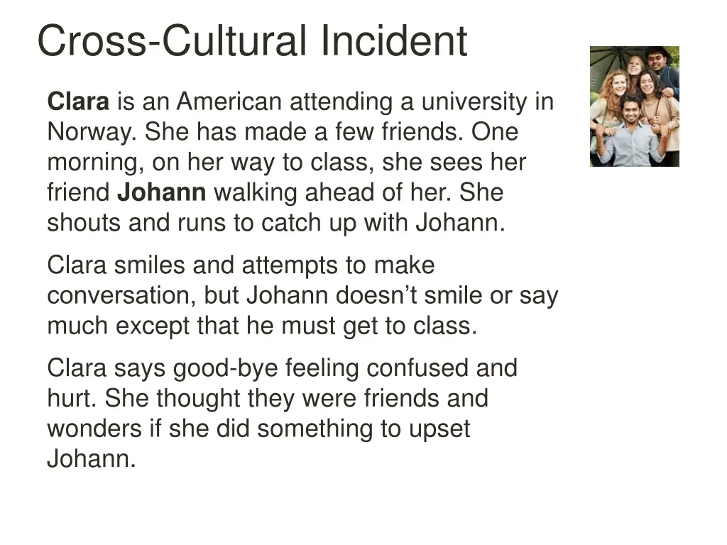 cross cultural incident 1