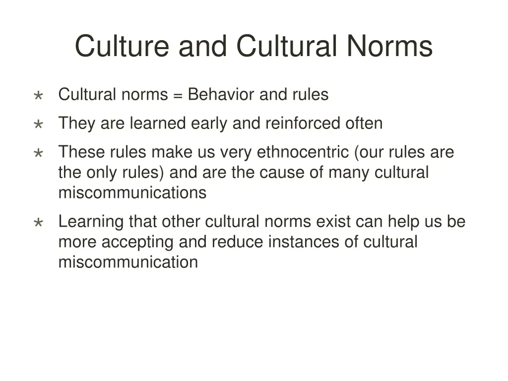 culture and cultural norms