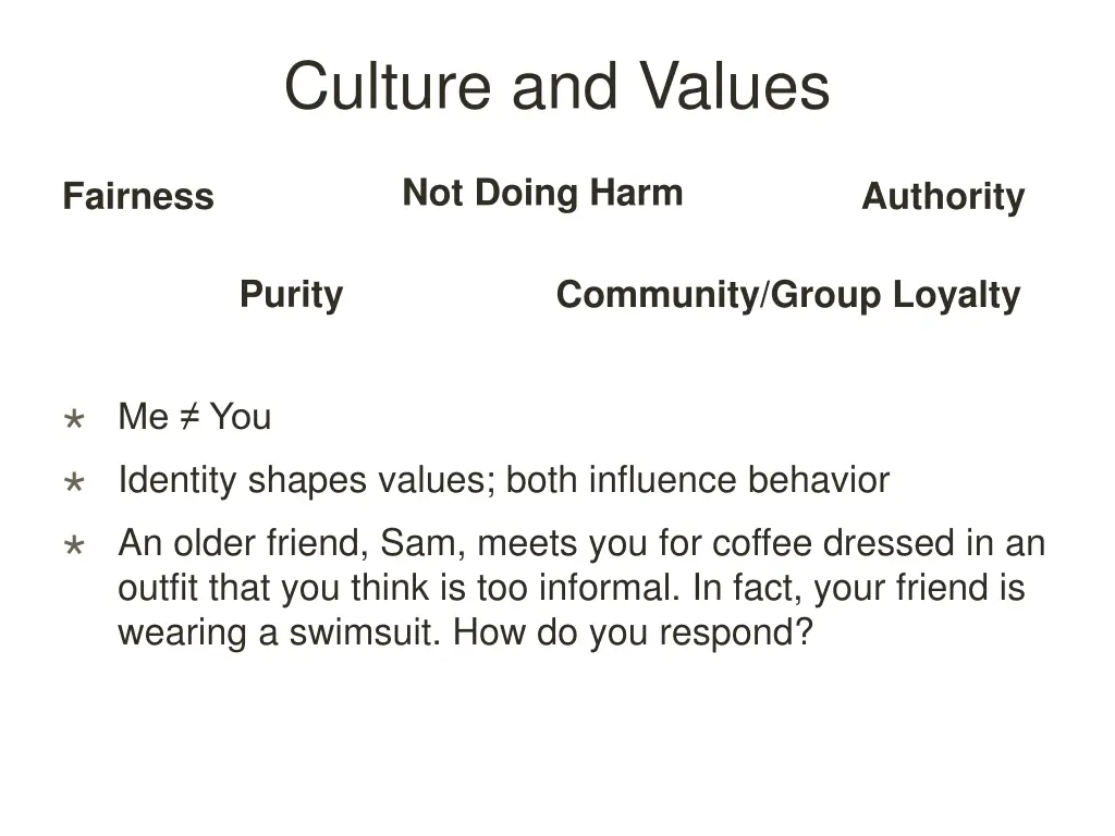 culture and values