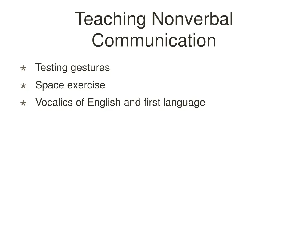 teaching nonverbal communication