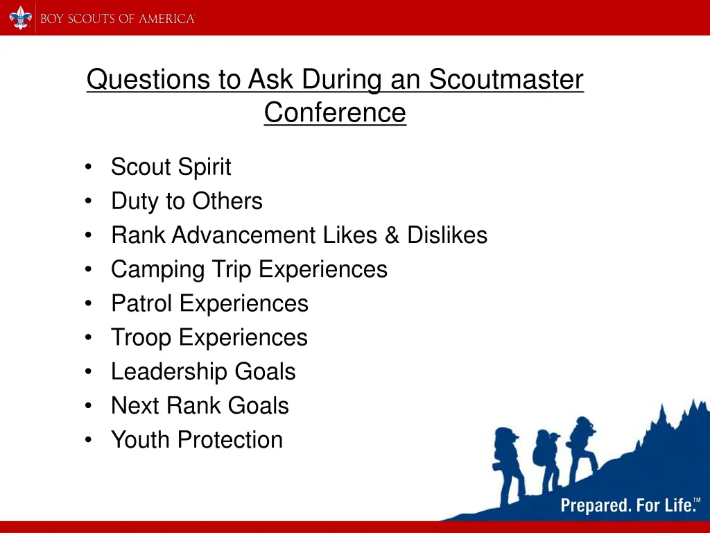 questions to ask during an scoutmaster conference