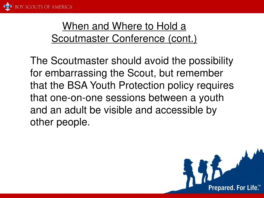 when and where to hold a scoutmaster conference 1