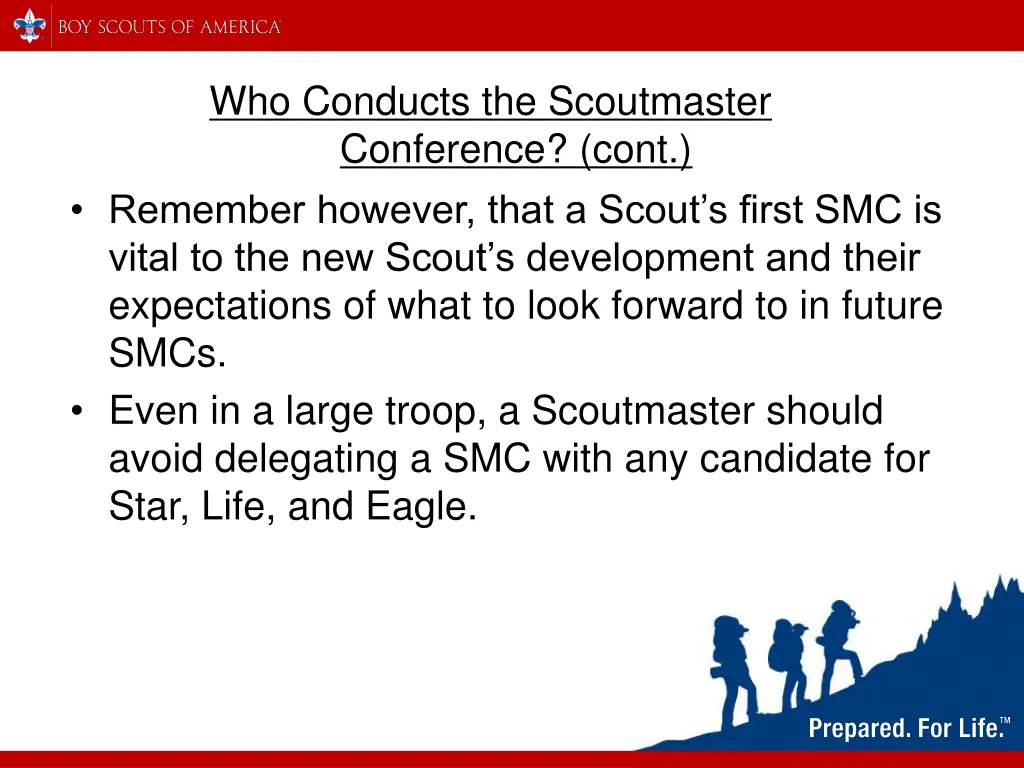 who conducts the scoutmaster conference cont 1