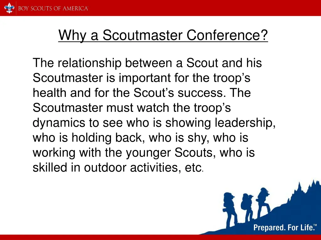 why a scoutmaster conference