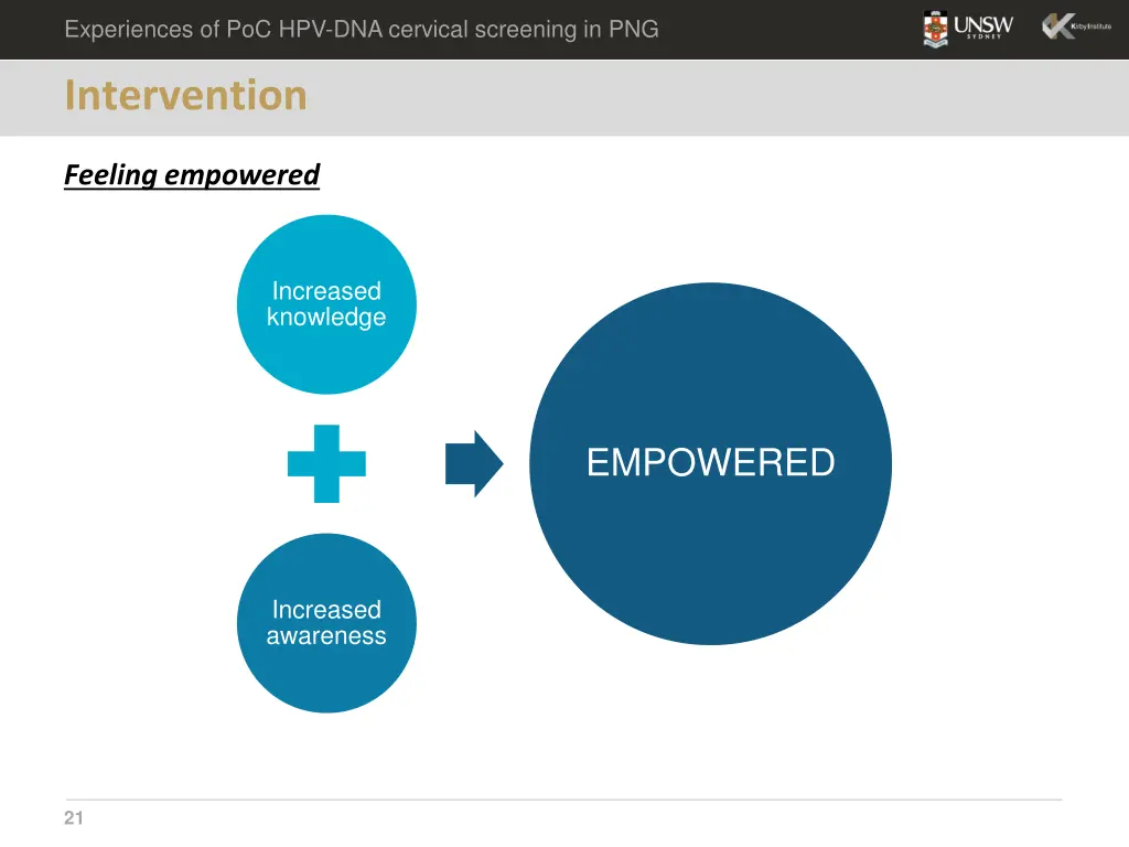 experiences of poc hpv dna cervical screening 19