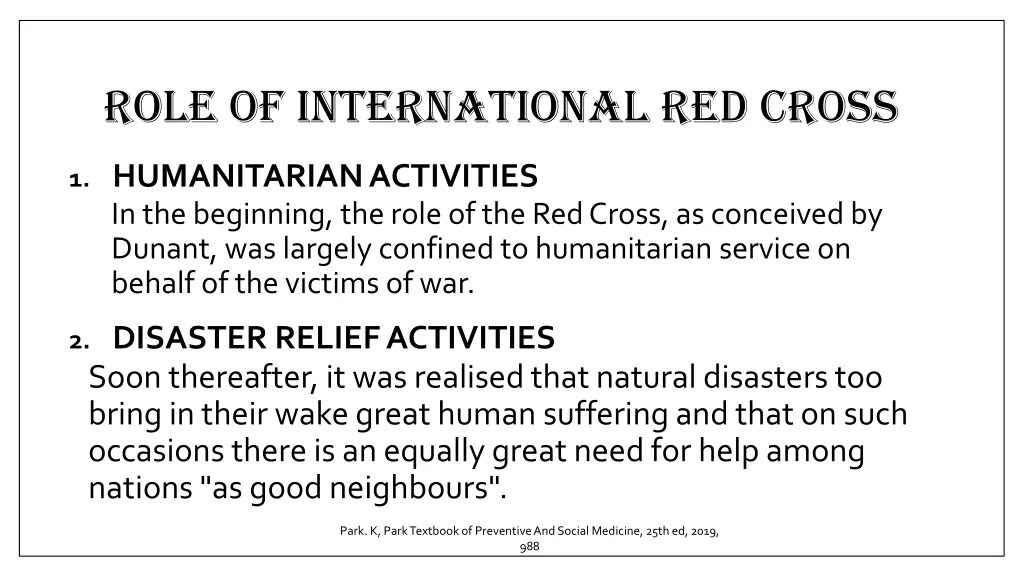 role of international red cross