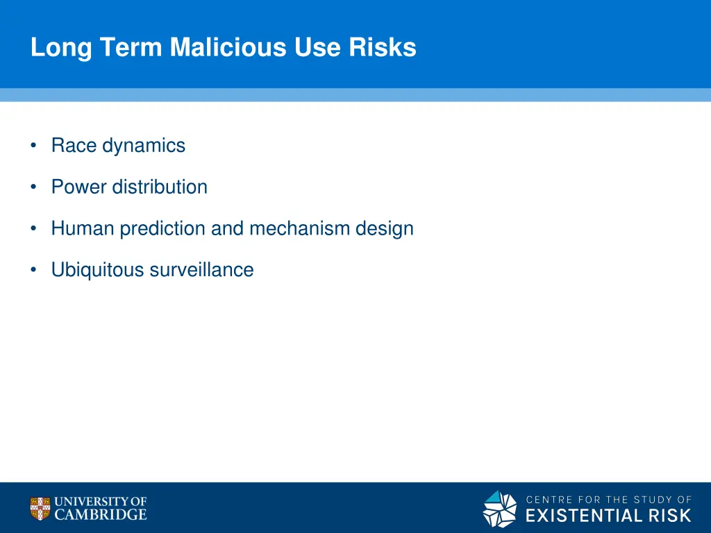 long term malicious use risks