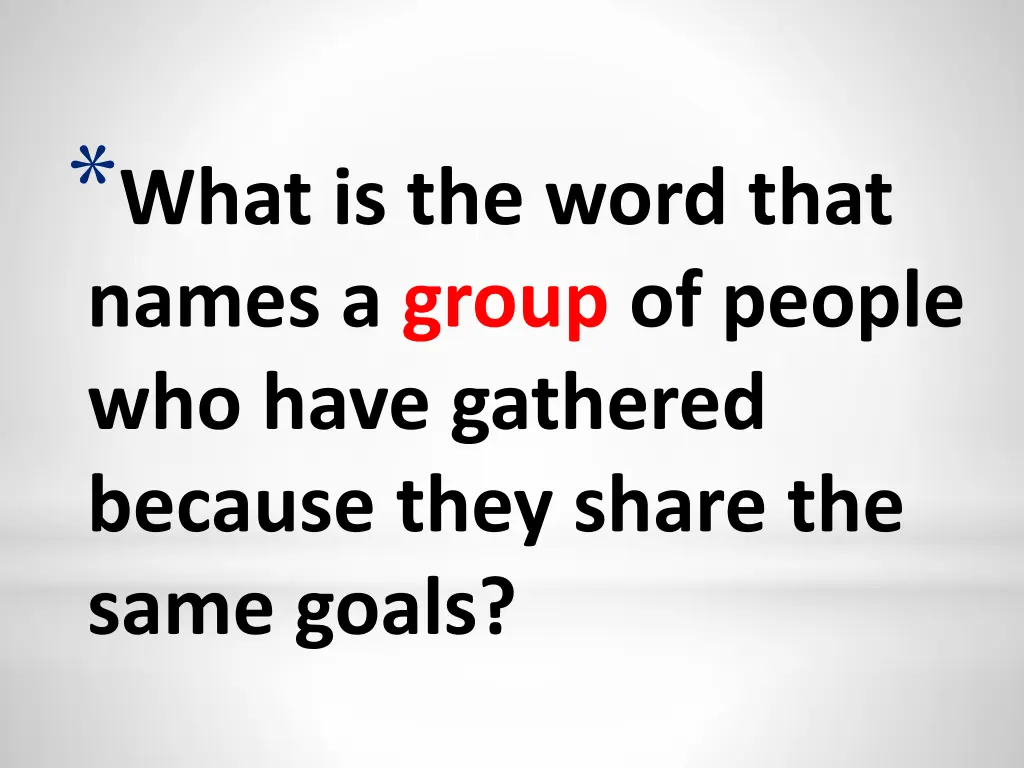 what is the word that names a group of people